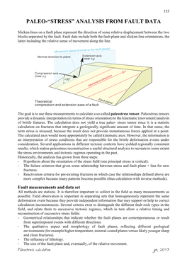 Paleo-“Stress” Analysis from Fault Data