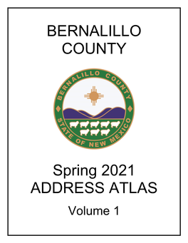 BERNALILLO COUNTY Spring 2021 ADDRESS ATLAS