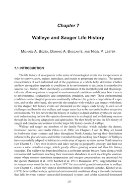 Walleye and Sauger Life History Chapter 7