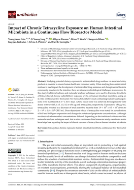 Impact of Chronic Tetracycline Exposure on Human Intestinal Microbiota in a Continuous Flow Bioreactor Model