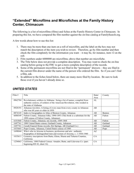 Microfilms and Microfiches at the Family History Center, Chimacum