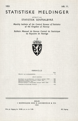 Statistiske Meldinger 1951