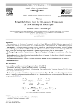 Selected Abstracts from the 7Th Japanese Symposium on the Chemistry of Biocatalysis