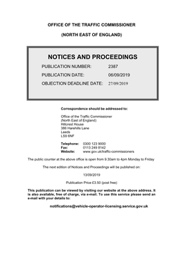 Notices and Proceedings