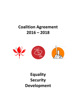 Coalition Agreement 2016 – 2018 Equality Security Development
