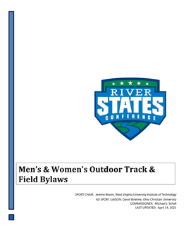 Men's & Women's Outdoor Track & Field Bylaws