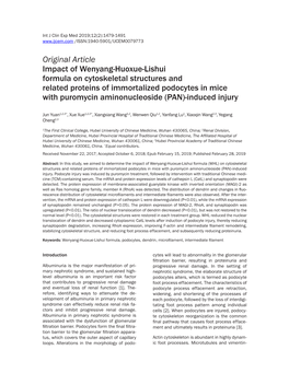 Original Article Impact of Wenyang-Huoxue-Lishui Formula