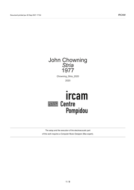 John Chowning Stria 1977 Chowning Stria 2020 2020