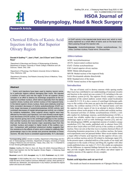 Chemical Effects of Kainic Acid Injection Into the Rat Superior Olivary Region