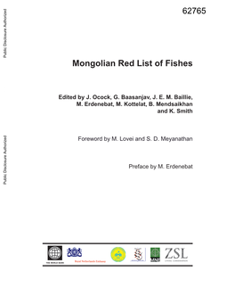 Mongolian Red List of Fishes