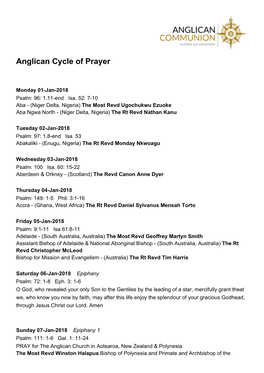Anglican Cycle of Prayer