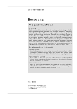 Botswana at a Glance: 2001-02