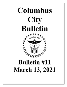 Bulletin #11 March 13, 2021