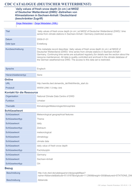 Cdc Catalogue (Deutscher Wetterdienst)