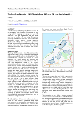 The Beetles of the Grey Hill/Pinbain Burn SAC Near Girvan, South Ayrshire