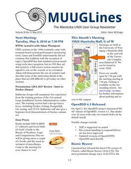 Muuglines the Manitoba UNIX User Group Newsletter