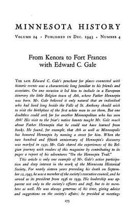 From Kenora to Fort Frances with Edward C. Gale