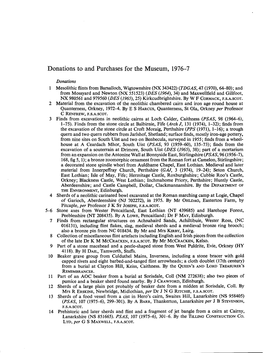 DONATIONS to and PURCHASES for the MUSEUM, 1976-7 J 387 82-99 Article F Domestiso Personad Can ATTKEN R S L Mr Use,Y Edinburghb