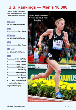 U.S. Rankings -- Men's 10000, Track & Field