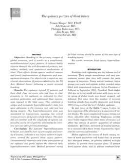 The Quinary Pattern of Blast Injury