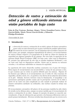 Detección De Rostro Y Estimación De Edad Y Género Utilizando Sistemas De Visión Portables De Bajo Coste