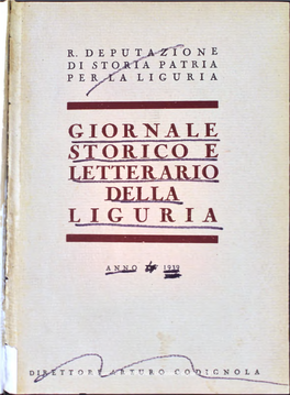 Giornale Storico E Letterario Della Liguria