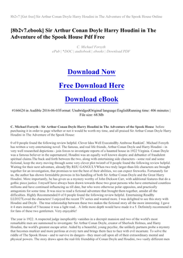 8B2v7 [Get Free] Sir Arthur Conan Doyle Harry Houdini in the Adventure of the Spook House Online