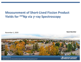 Measurement of Short-Lived Fission Product Yields for 237Np Via �-Ray Spectroscopy