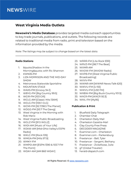 West Virginia Media Outlets