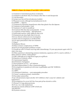 (DR. SAIFEE ) 1) Treatment of Intermittent Psychosis in Dementia 2