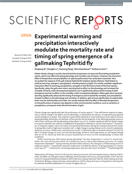 Experimental Warming and Precipitation Interactively Modulate