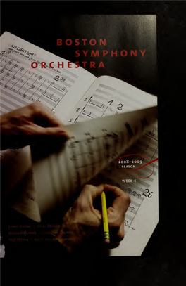 Boston Symphony Orchestra Concert Programs, Season 128, 2008-2009, Subscription, Volume 01