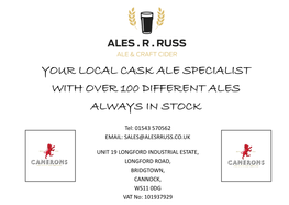 Your Local Cask Ale Specialist with Over 100 Different Ales Always in Stock