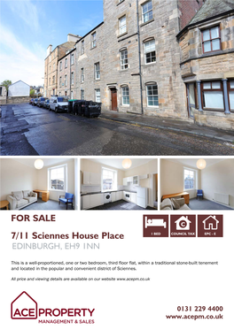 FOR SALE 7/11 Sciennes House Place