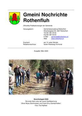 Gmeini Nochrichte Rothenfluh