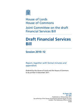 Joint Committee on the Draft Financial Services Bill