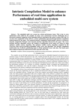 Intrinsic Compilation Model to Enhance Performance of Real Time