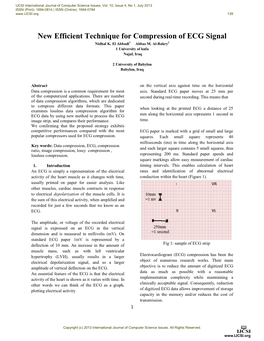 New Efficient Technique for Compression of ECG Signal Nidhal K