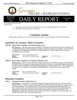 DAILY REPORT Committee