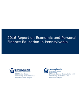 2016 Report on Economic and Personal Finance Education in Pennsylvania