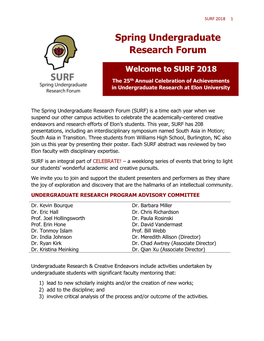 Spring Undergraduate Research Forum