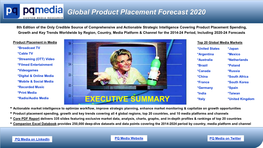 Global Product Placement Forecast 2020