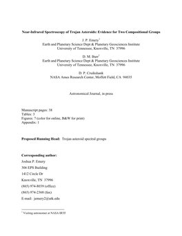 Near-Infrared Spectroscopy of Trojan Asteroids: Evidence for Two Compositional Groups