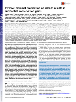 Invasive Mammal Eradication on Islands Results in Substantial Conservation Gains