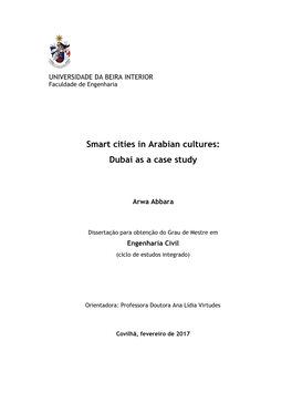Smart Cities in Arabian Cultures: Dubai As a Case Study