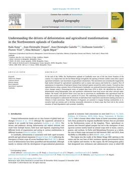 Understanding the Drivers of Deforestation and Agricultural Transformations in the Northwestern Uplands of Cambodia