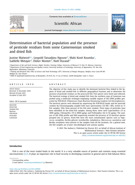 Determination of Bacterial Population and the Presence of Pesticide Residues from Some Cameroonian Smoked and Dried ﬁsh