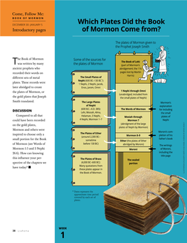 Which Plates Did the Book of Mormon Come From?