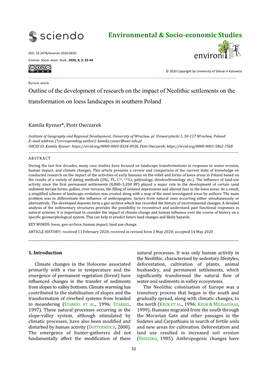 Environmental & Socio-Economic Studies