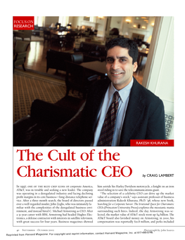 The Cult of the Charismatic CEO by CRAIG LAMBERT